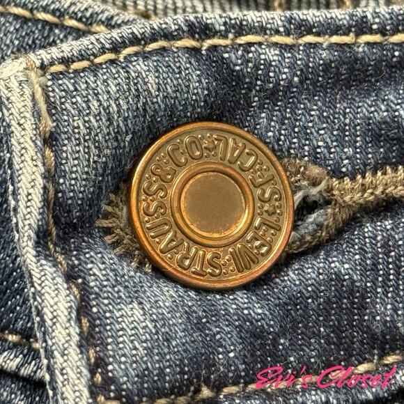 Levis 524 Too Superlow Skinny Jeans Women’s Sz 7 Stretch Denim Pants Y2K - Picture 4 of 13